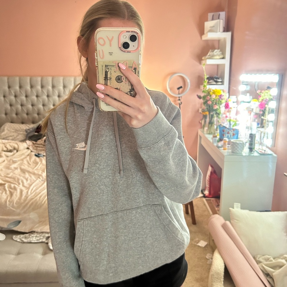 Nike Gray Oversized Hoodie Sweatshirt